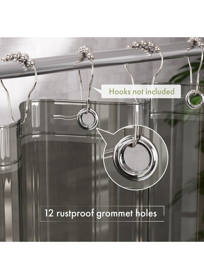 AmazerBath AmazerBath Shower Curtain Liner, 72x72 Transparent Black Shower Liner, Lightweight Plastic Shower Curtain Liners, Cute Waterproof Shower Liner for Bathroom with 3 Magnets and 12 Grommet Holes  - Image 3