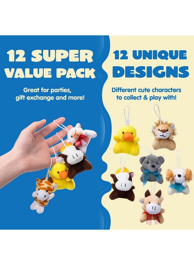 JOYIN 12 Pack Random Mini Animal Plush Toy Assortment (12 Units 3" Each),Bulk Stuffed Animals for Kids, Small Animals Plush Keychain Decoration, Carnival Prizes, Valentine's Day Party Favors - Image 2