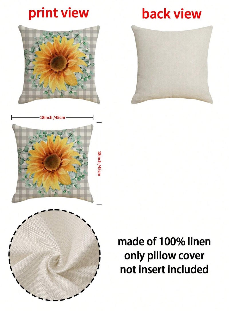Cushion cover set of 4 pieces, bright and solid colors, size 45 cm x 45 cm, without filling  - Image 5
