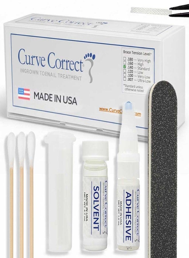 مجموعة علاج الأظافر الناشبة CurveCorrect® - 10 دعامات شفافة لتخفيف الألم وتصحيح انحناء أو التواء أصابع القدم - أداة منزلية لتقويم الأظافر وإزالة الأظافر