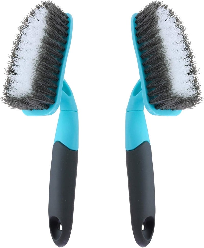 Khazna Scrub Brush for Cleaning with Long Handle, Medium Firm Brush Bathroom Cleaning Supplies and Bathtub Cleaner and Shower Cleaning Brush, Multi-Scene Use for Kitchen Brush or Carpet Brush 2-Pack - Image 1