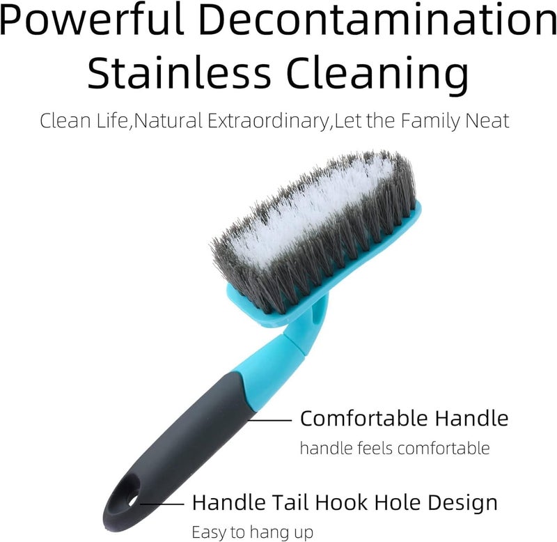 Khazna Scrub Brush for Cleaning with Long Handle, Medium Firm Brush Bathroom Cleaning Supplies and Bathtub Cleaner and Shower Cleaning Brush, Multi-Scene Use for Kitchen Brush or Carpet Brush 2-Pack - Image 2