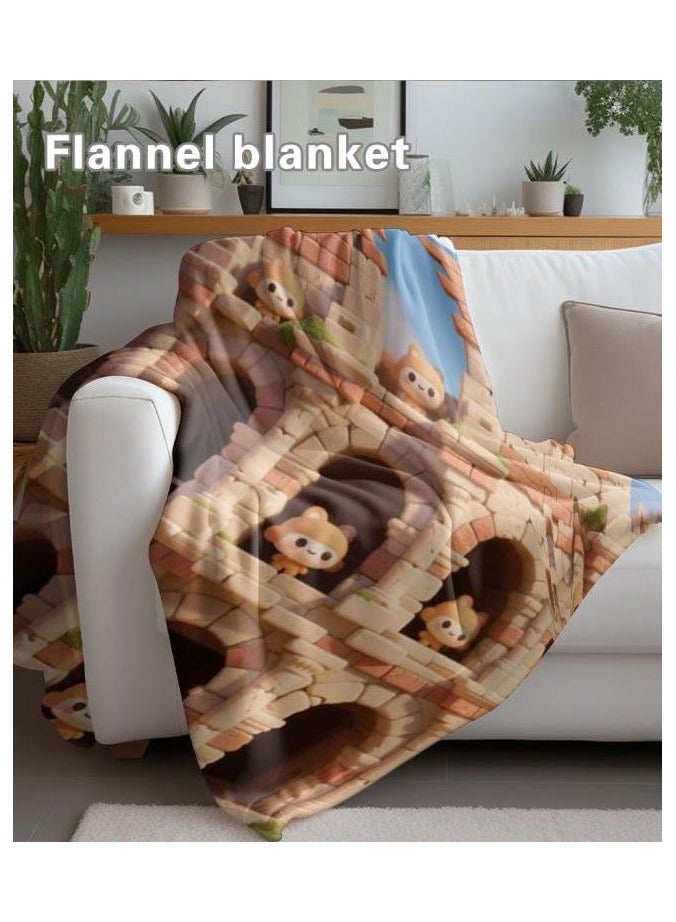 عام بطانية رقيقة من الفانيلا (دافئة ومريحة، ومناسبة للنوم واستخدام الألعاب وإزالة الغبار ومقاومة للرمل) 150 سم * 200 سم - 444 - Image 1