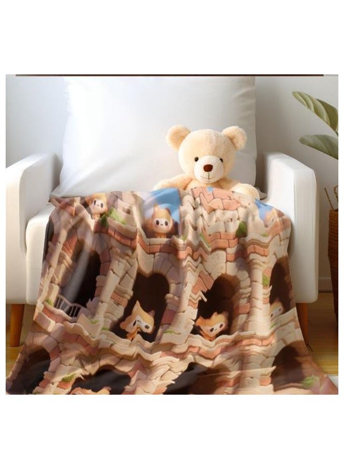 عام بطانية رقيقة من الفانيلا (دافئة ومريحة، ومناسبة للنوم واستخدام الألعاب وإزالة الغبار ومقاومة للرمل) 150 سم * 200 سم - 444 - Image 4