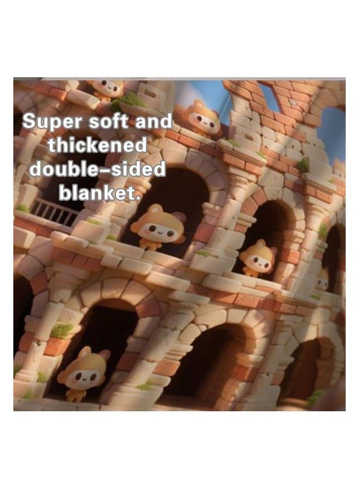 عام بطانية رقيقة من الفانيلا (دافئة ومريحة، ومناسبة للنوم واستخدام الألعاب وإزالة الغبار ومقاومة للرمل) 150 سم * 200 سم - 444 - Image 5