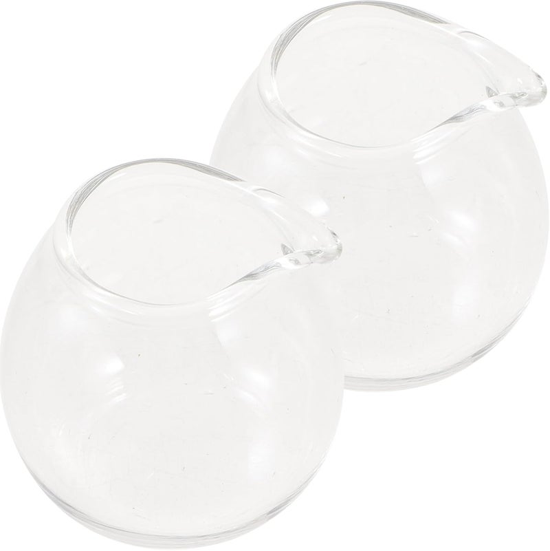 Mini Japanese Glass Milk Pitcher with Spout 20ml 2pcs, Mini Coffee Frothing Mug and Serving Pitcher for Milk, Soy Sauce, Honey, and Condiments in Dining and Entertaining - Image 1