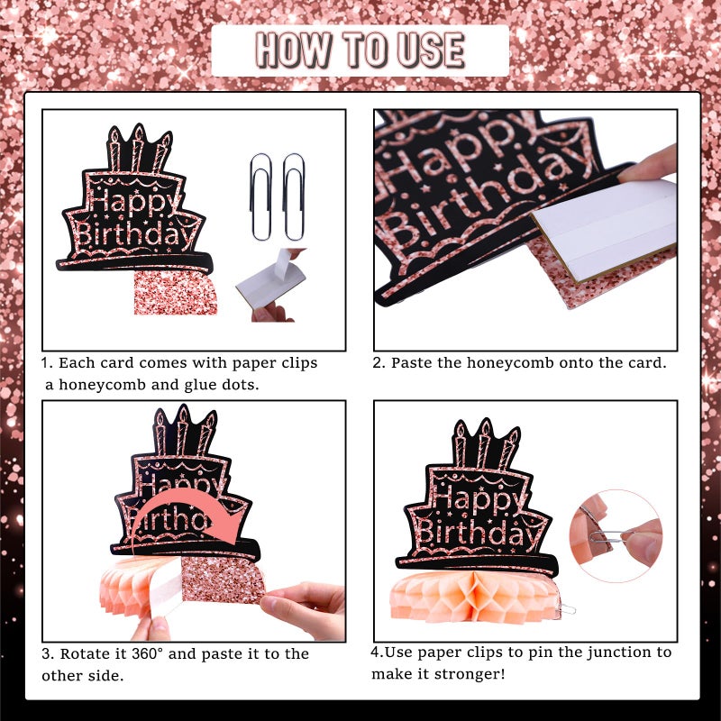 Refavor 70Th Birthday Decorations For Women - 9Pcs Rose Gold 70 Years 1955 Birthday Party Decorations Pink Honeycomb Centerpieces Table Toppers Decor Supplies - Image 4