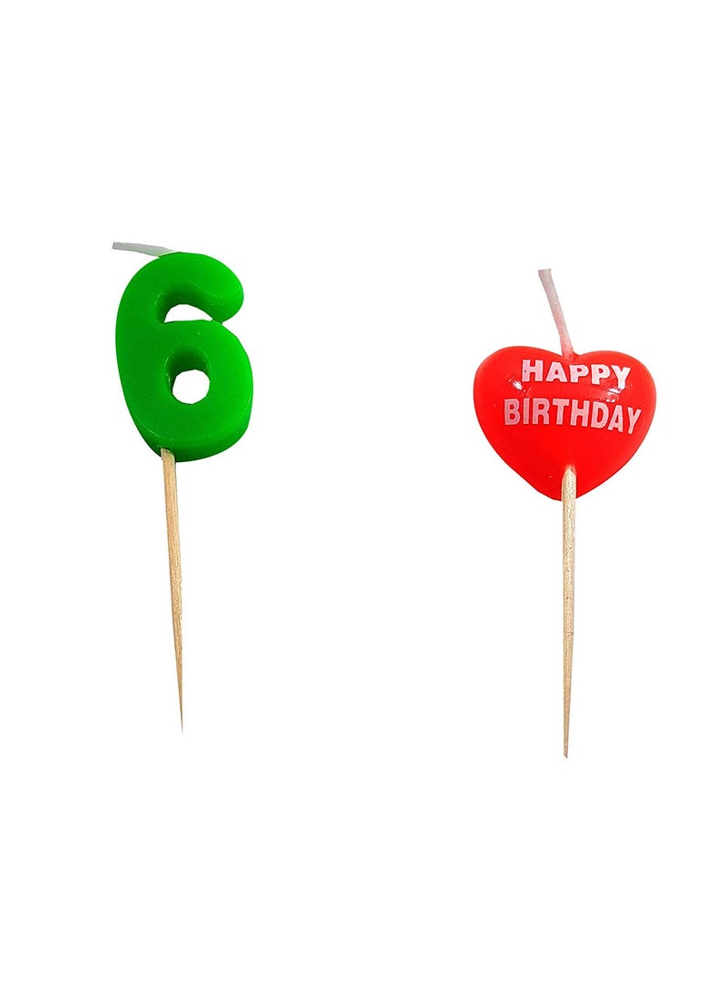 Funcart Funcart Number 6 Pick Style Candle for 6th Birthday DecorationCake TopperCake DecorationBirthday Decoration  - Image 3