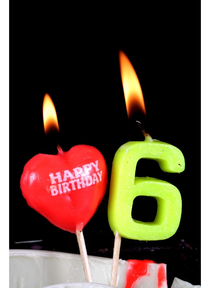 Funcart Funcart Number 6 Pick Style Candle for 6th Birthday DecorationCake TopperCake DecorationBirthday Decoration  - Image 1