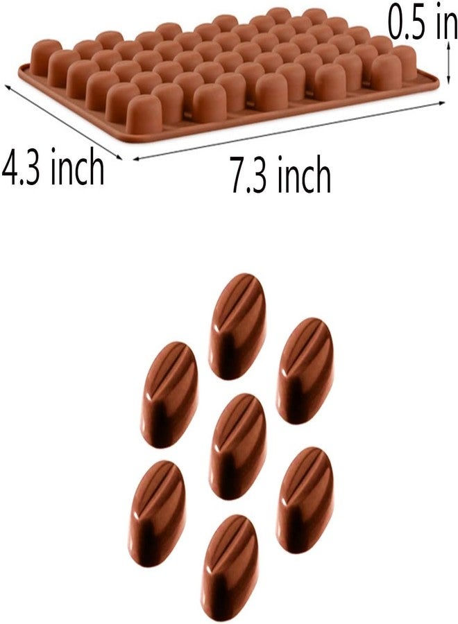 MoldBerry Coffee Bean Small 55 Cavity Chocolate Silicone Mold/Mould Ice Tray Handmade Soap Cake Decoration Tools (Pack of 1,Random Color) - Image 3