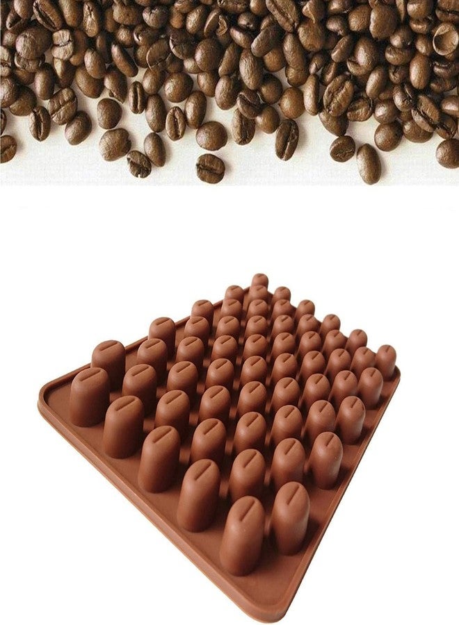 MoldBerry Coffee Bean Small 55 Cavity Chocolate Silicone Mold/Mould Ice Tray Handmade Soap Cake Decoration Tools (Pack of 1,Random Color) - Image 2