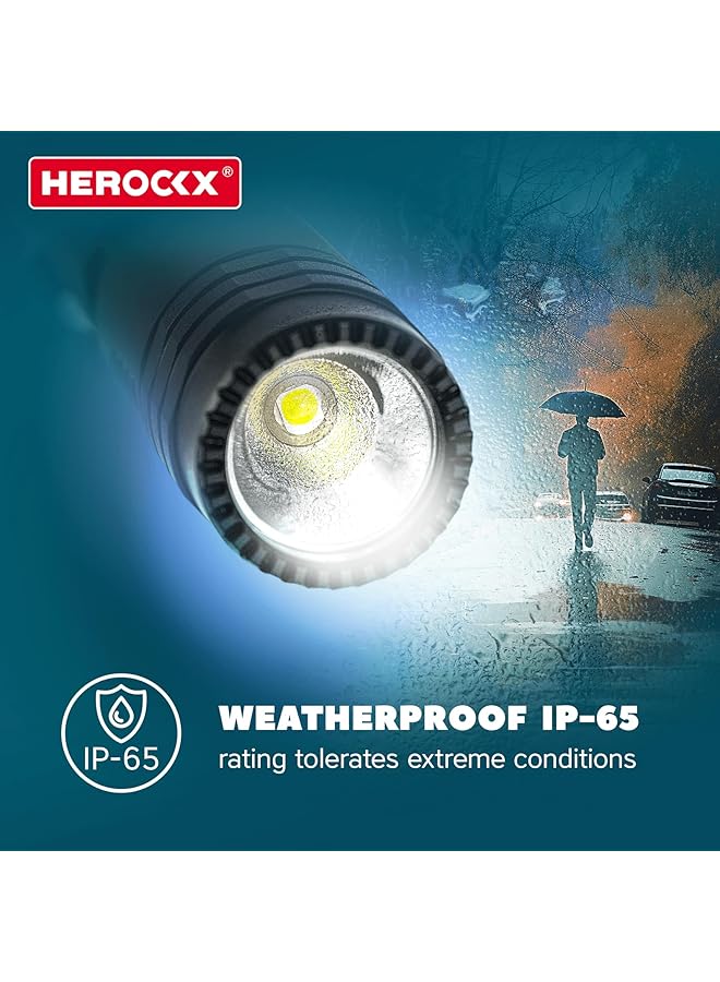HEROCKX 1800mAh Flashlight Rechargeable LED Flashlights High Lumens 1000 Lumens Super Bright Tactical Handheld Flashlight powerful Zoomable Waterproof Long Lasting Flashlight for Hiking Camping Gift - Image 4