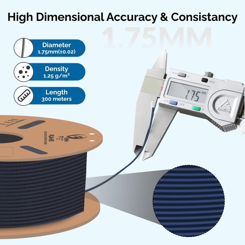 3idea PLA+ HS Premium High Speed 3D Printing Filament, Black 1.75mm, Net Weight-5kg - Image 3