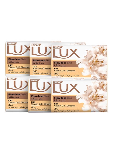 Lux Soap for Flaw-less Skin, Lily, 120g, Pack of 6