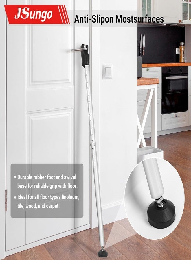 JSungo 2-in-1 Sliding Door Security Bar, Upgrade Door Stoppers Security, Heavy-Duty Door Jammer Door Stopper for Sliding Window, Adjustable Door Jammer for Home, Apartment, and Hotel, White, 1 Pack - Image 5