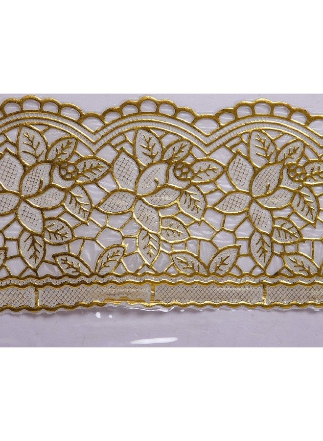 Kuber Industries Polyvinyl Chloride Pvc Gold Bordered Rectangular 6 Seater Dining Table Cover (Transparent) - Image 2