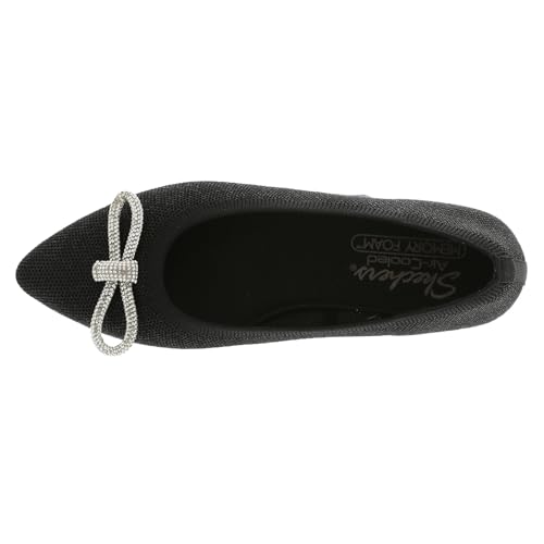 Skechers Modern Comfort Women's Women's Cleo Point-GLIZTY Haze Ballet Flat, Black, 9.5 - Image 2