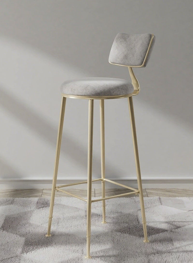 YY-ريشير الحديثة المعدنية بار مقعد، 75CM منزل بار كرسي فلانيل اسفنجة ملفوفة معدنية ارتفاع بار مقعد لغرفة المعيشة كرسي المطبخ، المقعد المقعد للمتجر، المنزل - Image 1