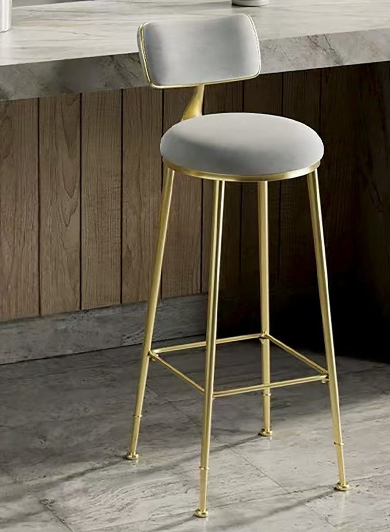 YY-ريشير الحديثة المعدنية بار مقعد، 75CM منزل بار كرسي فلانيل اسفنجة ملفوفة معدنية ارتفاع بار مقعد لغرفة المعيشة كرسي المطبخ، المقعد المقعد للمتجر، المنزل - Image 2