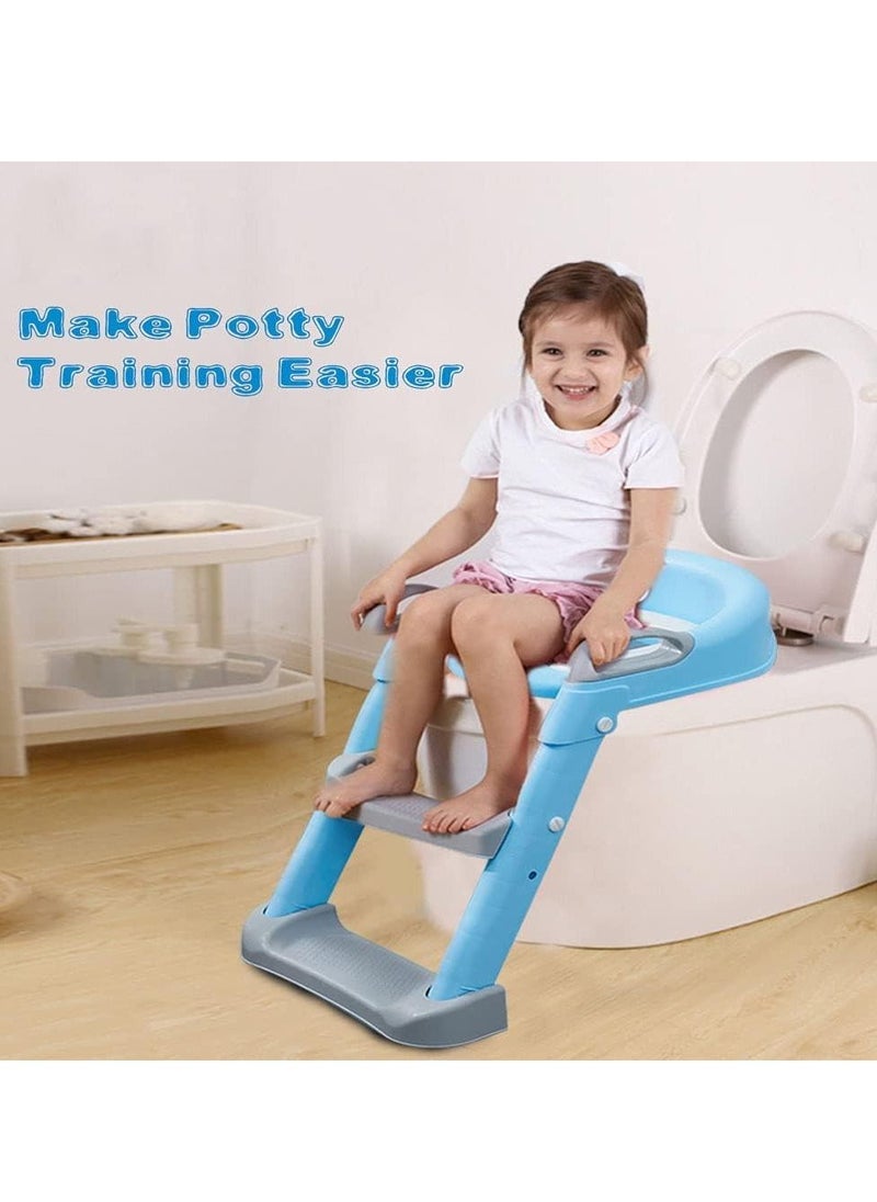 Gonice Potty Training Seat with Step Stool Ladder,Potty Training Toilet for Kids Boys Girls，Toddlers-Comfortable Safe Potty Seat with Anti-Slip Pads Ladder  - Image 5