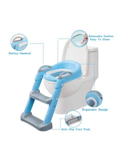 Gonice Potty Training Seat with Step Stool Ladder,Potty Training Toilet for Kids Boys Girls，Toddlers-Comfortable Safe Potty Seat with Anti-Slip Pads Ladder  - Image 4