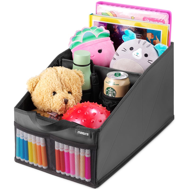 Masirs Back Seat Car Organizer Neatly Organize Items While Traveling Folds Flat for Easy Trunk Storage
