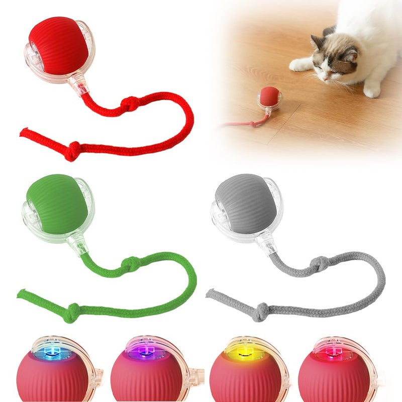 Interactive Self Rolling Ball Toy For Cats And Dogs With String 3pcs - Image 2