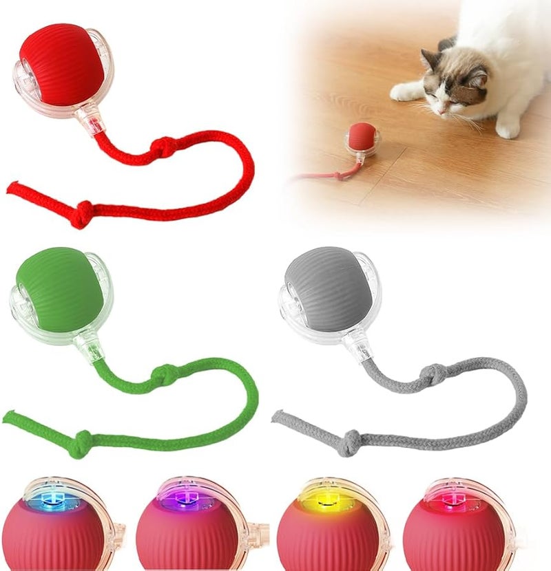 Interactive Self Rolling Ball Toy For Cats And Dogs With String 3pcs - Image 1