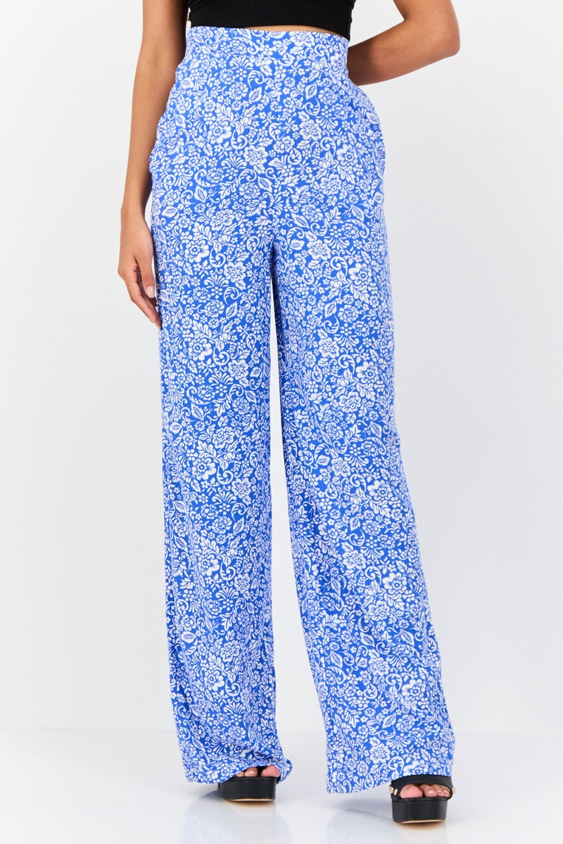 KOTON Women Regular Fit Straight Leg Pants, Multicolor - Image 1