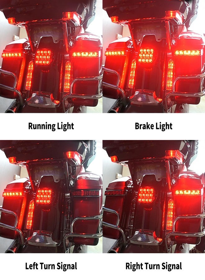 Cargletrue Saddlebag Turn Signal Light Led Running Brake Lamp Fit For Harley Touring Cvo Limited Street Glide Road Electra 2014-2024 (Red) - Image 2