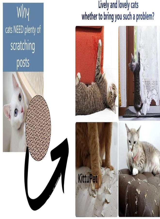 KittuPet cat Scratch pad Reversible cat Scratcher Cardboard cat scratchers for Indoor Cats Sleep Play and Grind Claws Protective Parttern 1 - Image 4
