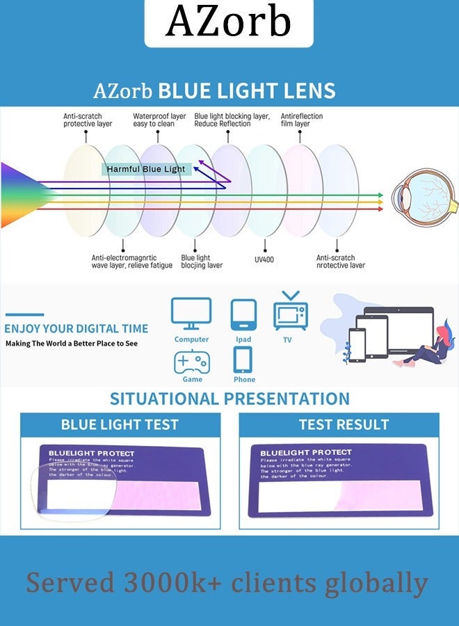 general Kids Blue Light Blocking Glasses Silicon Material Anti Eyestrain UV Blocking Reading Glasses Gaming Computer Eyeglasses Light Weight Frame for Kids 3 to10 Year Old Blue - Image 5