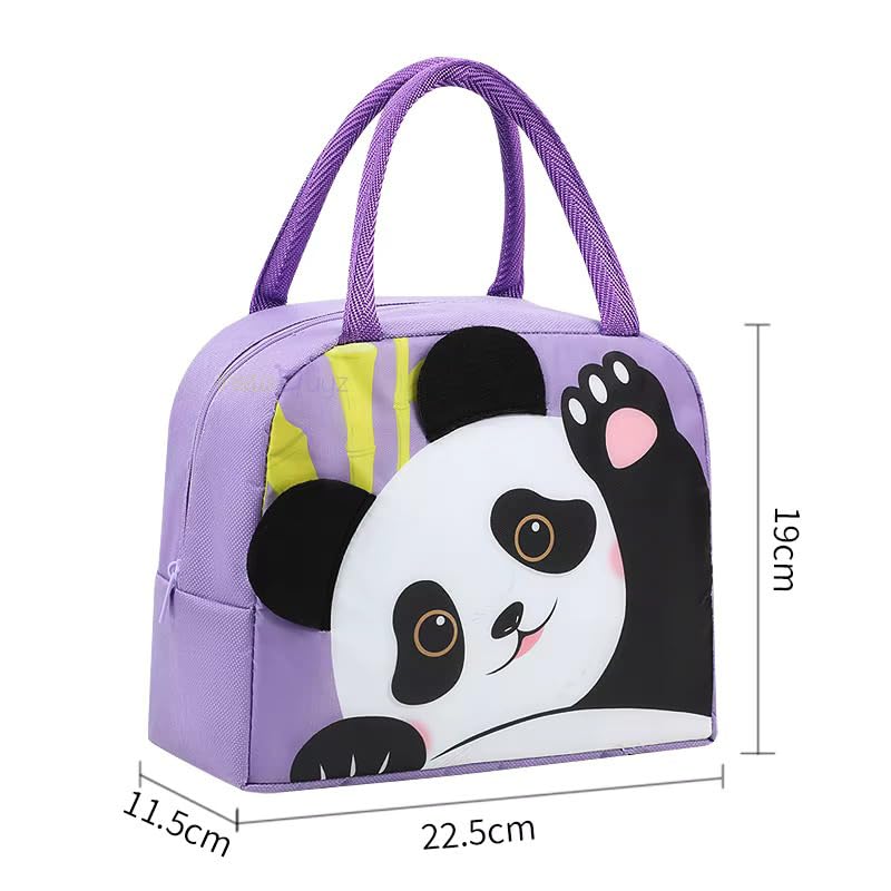 INSTABUYZ 3D Printed Hot & Cold Leak Proof Lunch Bag for Office School Kids Men & Women Storage Bag with Handle Tiffin Bag (Panda) - Image 2
