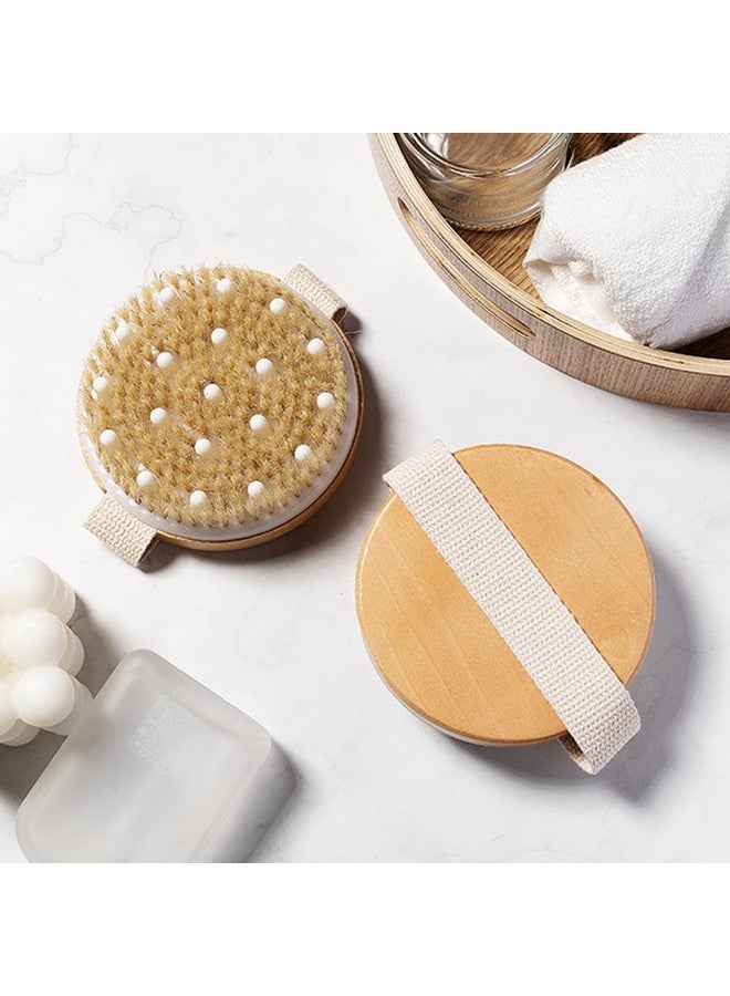 Boan 2 Piece Shower Brush Setnatural Wooden Massage Brush For Dry Skin Lymphatic Drainage And Cellulite Care Body Brush For Exfoliating Body Scrubber And Cellulite Treatment - Image 2