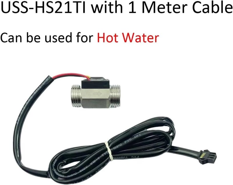 Water Flow Meters, DC24V USS-HS21TI Stainless Steel 304 Hall Effect Water Flow Sensor 1-30L/M G1/2" Flowmeter For Water Purifier Dispenser - Image 5