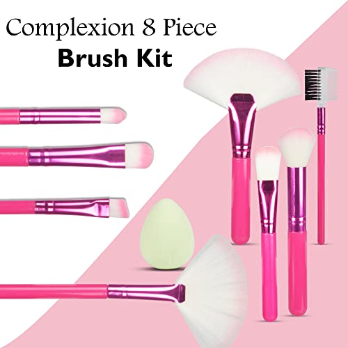 Adbeni Makeup Brush Set Professional Eyebrow, Fan, Eyeshadow, Eyebrow Comb, Powder, Concealer, Hoghlighter, Foundation Blending Brushes Kit (Set Of 8) & 1 Beauty Blender - Image 2