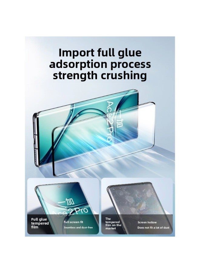 For One Plus 12 Toughened Film Full Glue One Plus Ace3 Mobile Phone Film 1 Plus Ace2por Curved Screen 9prooppo Full Screen-Color:Curved Tempered FilmUltra-clear 2 Pieces [kunlun Glass50 Times Explosion-proof] Comes With Lens Film + Rear Film-Size:Oneplus 10 Pro
