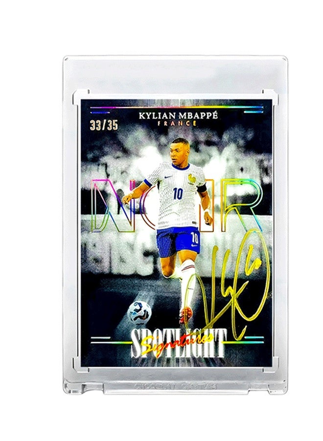 Panini Noir Spotlight Kylian Mbappe Signature Trading Card Single Autographed Soccer Card Refractor Collector’s Edition Sports Memorabilia for Fans and Collectors - Image 1