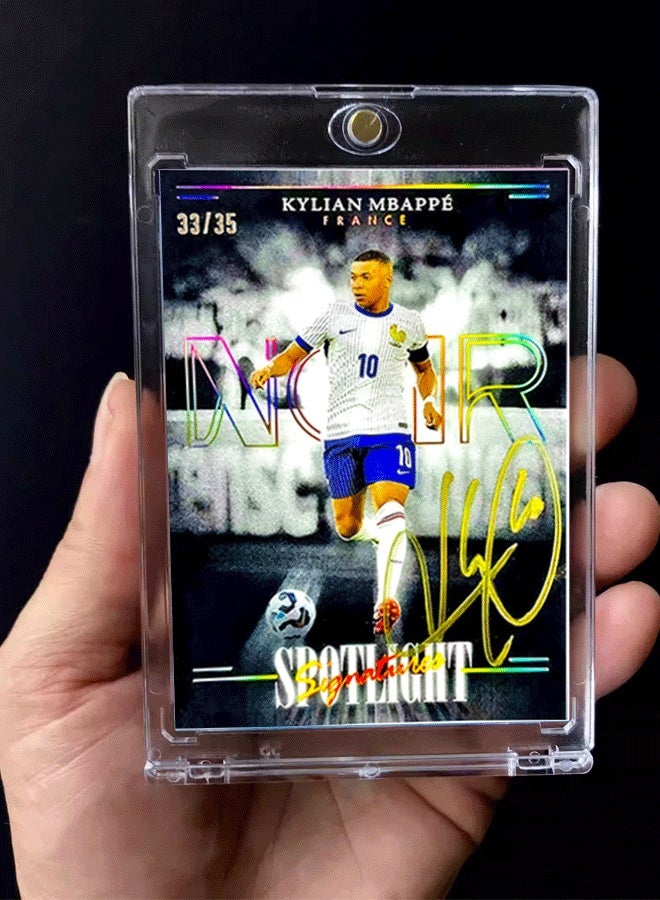 Panini Noir Spotlight Kylian Mbappe Signature Trading Card Single Autographed Soccer Card Refractor Collector’s Edition Sports Memorabilia for Fans and Collectors - Image 2