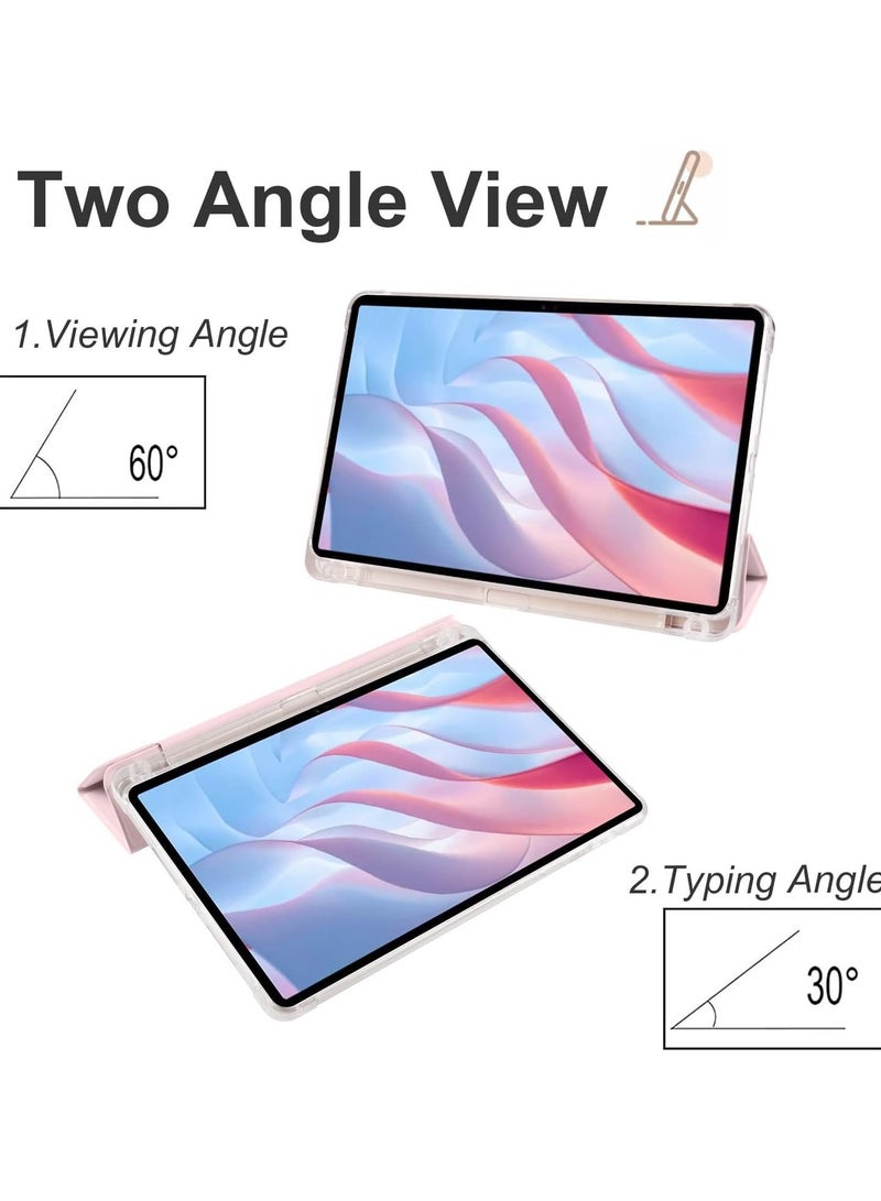 VKL Case Compatible with Honor Pad X8 Pro/Honor Pad X9 11.5inch Case, Slim Lightweight Protective Case Smart Cover Shockproof Cover with Clear Back Shell w/Pencil Holder (Pink) - Image 3