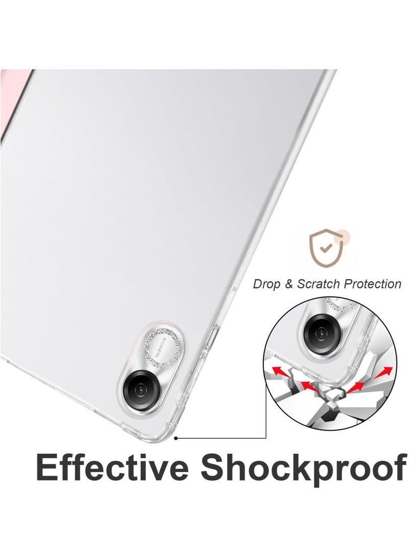 VKL Case Compatible with Honor Pad X8 Pro/Honor Pad X9 11.5inch Case, Slim Lightweight Protective Case Smart Cover Shockproof Cover with Clear Back Shell w/Pencil Holder (Pink) - Image 5