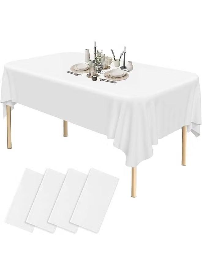 12 high-quality cotton and linen handmade tassel napkins, plus 4 disposable plastic rectangular tablecloths, suitable for dinner, parties, weddings and other occasions. - Image 3