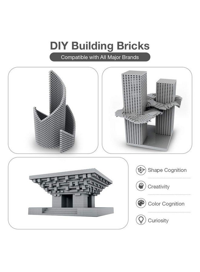 Lekebaby Building Bricks 1500 Pcs Basic Building Blocks, Compatible With All Major Brands (Gray) - Image 4