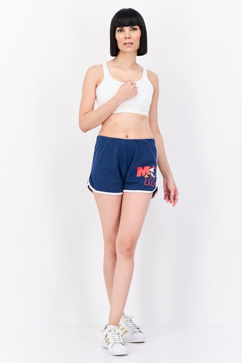 Lefties Disney x Lefties Women Graphic Print Basic Shorts, Navy - Image 4