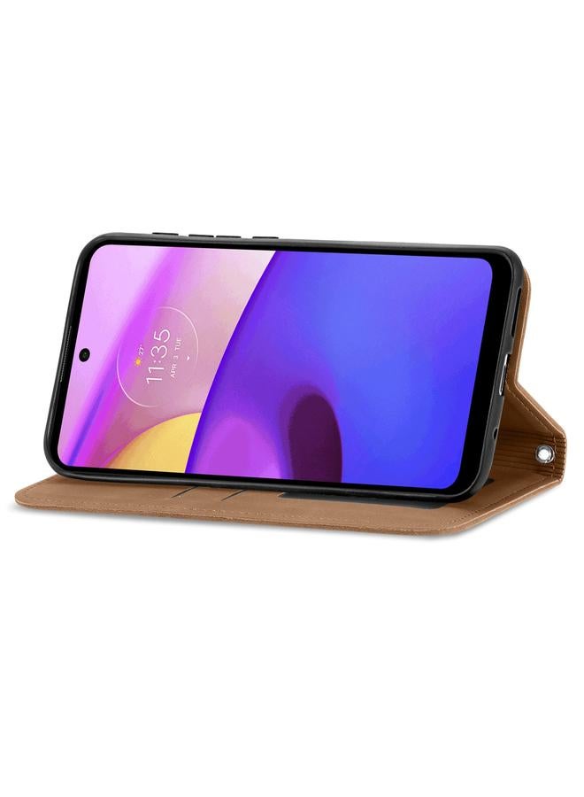 S-TOP Case For Motorola Moto E40 Retro Skin Feel Magnetic Horizontal Flip Leather Case - Image 4