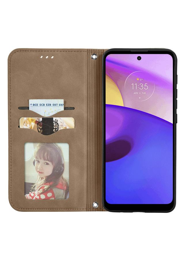 S-TOP Case For Motorola Moto E40 Retro Skin Feel Magnetic Horizontal Flip Leather Case - Image 3