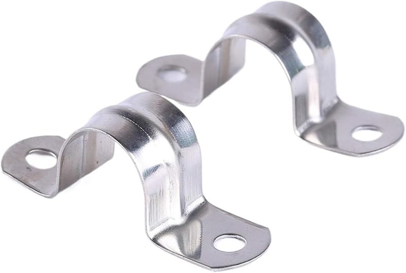 M5 Size U Shape Stainless Steel Two Hole Conduit Clamp 200pcs For Pipe Tube Mounting - Image 1