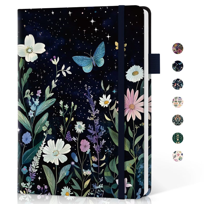 Taja Lined Journal Notebook for Women & Men, Hardcover Leather Journal for writing, A5 College Ruled Notebook for Work & Note Taking, Perfect for Office School Home Supplies, 160 Pages, Celestial - Image 1