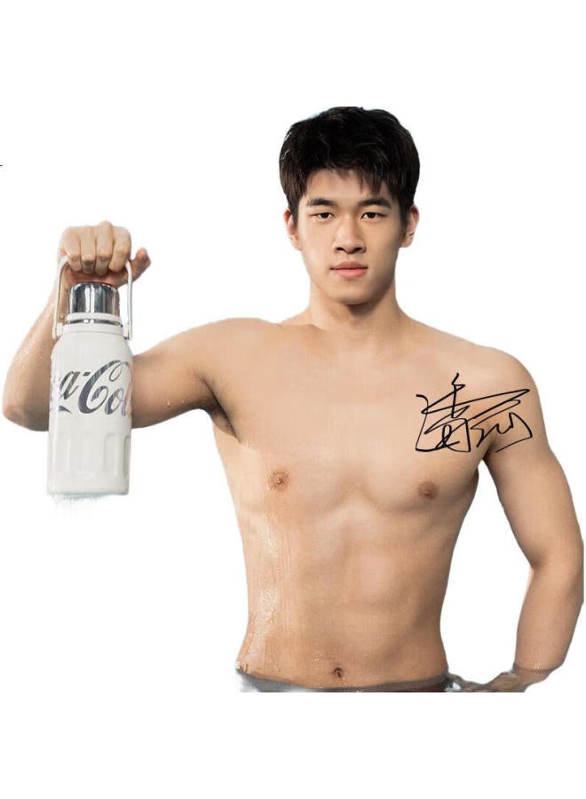 Germ Coca-Cola Insulated Mug, Sports Water Bottle For Men And Women, Large Capacity Car Cup, Student Cup, 1200Ml, Starlight White - Image 2