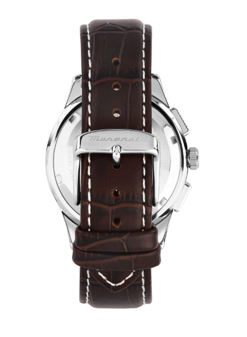 Maserati Men's Beige Matt Dial Brown Leather Watch - 42MM - R8871624010 - Image 3